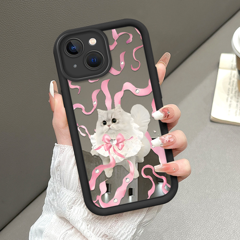 Casing Hp Untuk Compitable With iPhone 13 Cermin Softcase Case Phone Kesing Mode Kucing 8507 JZ