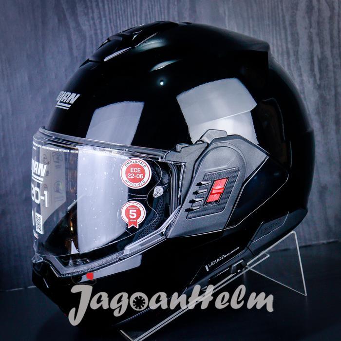 ASLI NOLAN HELM N1201 CLASSICO NCOM #301 BLACK N120-1 MODULAR READY STOCK