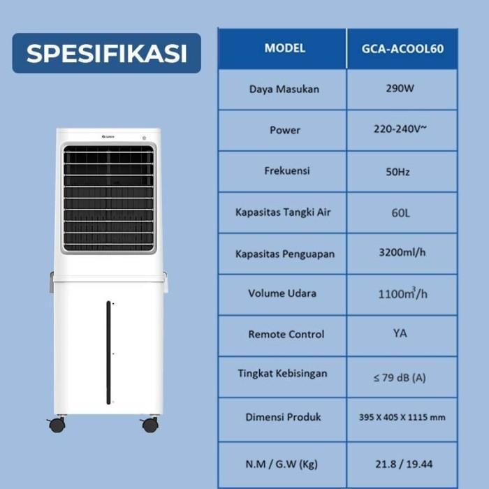 Gree Air Cooler Huminifier 60 Lt- Honeycomb :: Gca - Acool60