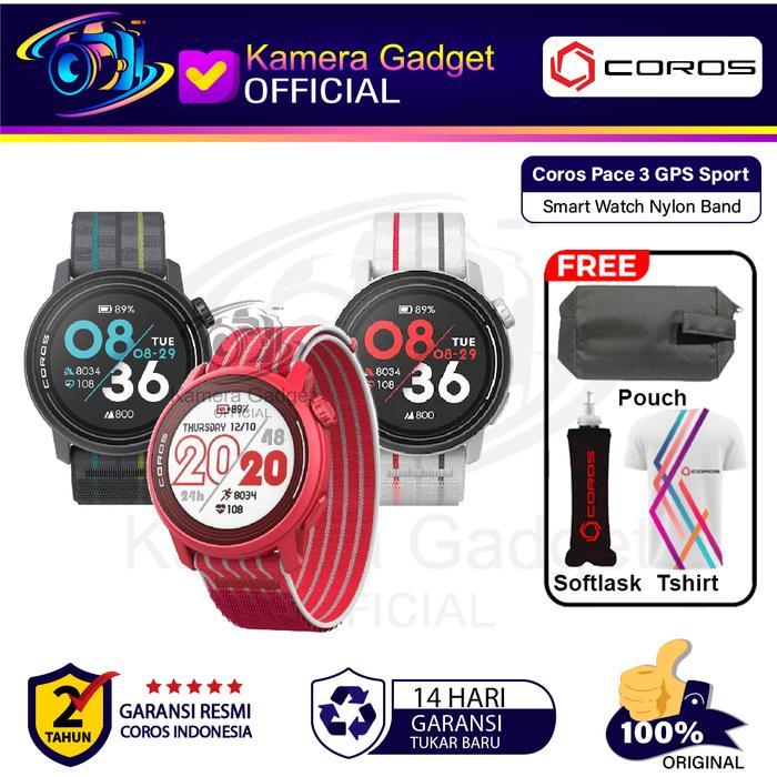Coros Pace 3 GPS Sport Smart Watch Nylon Band Original Resmi