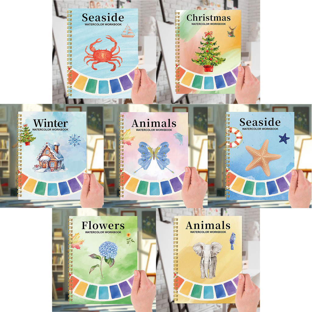 Watercolor Coloring Book For Beginners Watercolor Practice Pad Graffiti Book Cultivate Painting