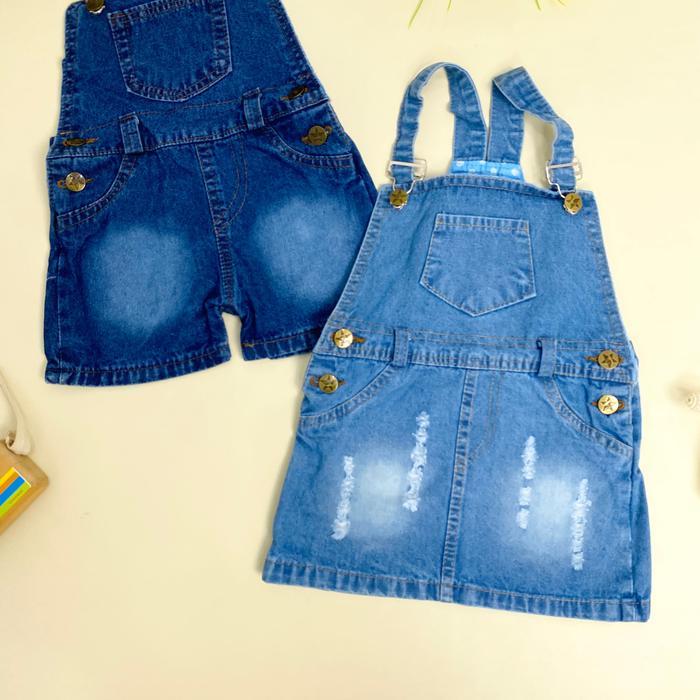 6bln-4th Overall Rok Jeans Anak / Baju Kodok Anak bayi Lengan Perempuan