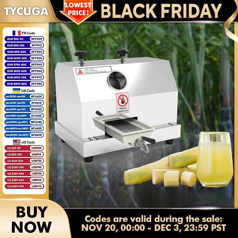 Commercial Sugar Cane Juicer Manual Stainless Steel Sugarcane Juice Machine Hand Cranked Fruit Juice