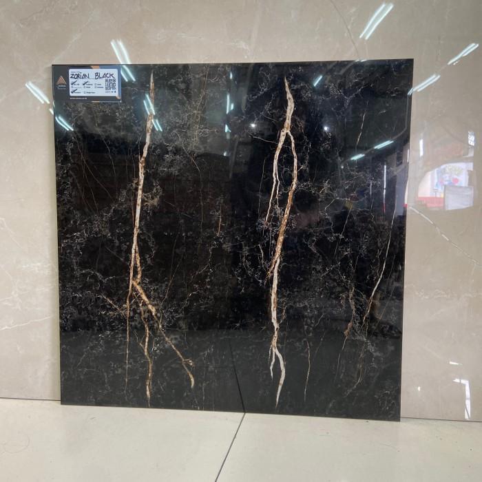 GRANIT LANTAI HITAM MOTIF MARMER HITAM GRANIT ARNA ZORIAN BLACK 60X60 KW1