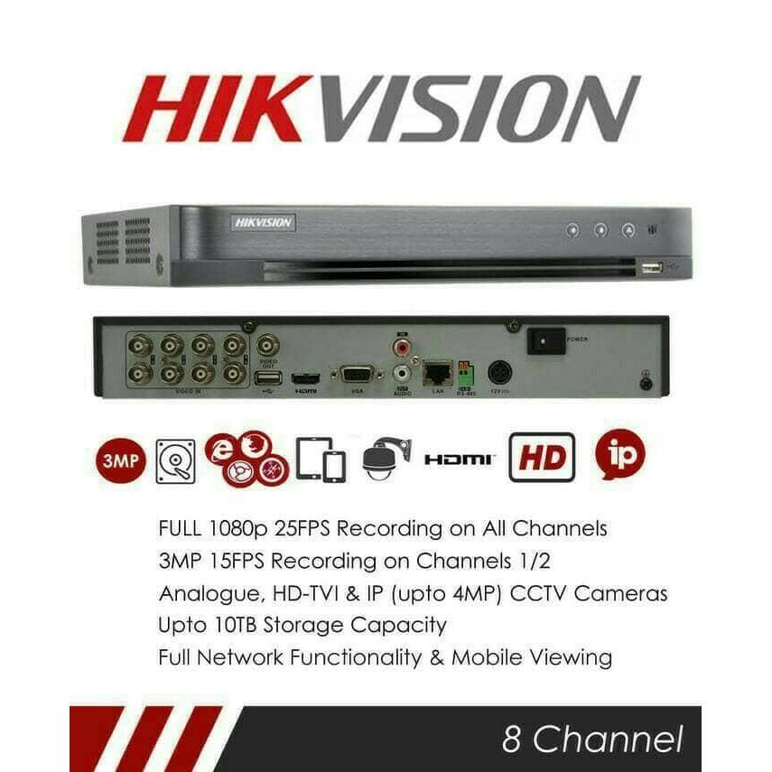 Dvr Cctv Hikvision 8 Channel Ds-Hqhi7208-K1