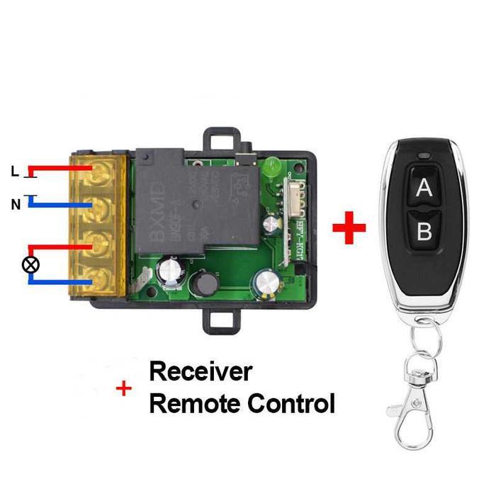 hanimayas - rf 433mhz wireless 1ch relay switch modul remote control saklar lampu pompa