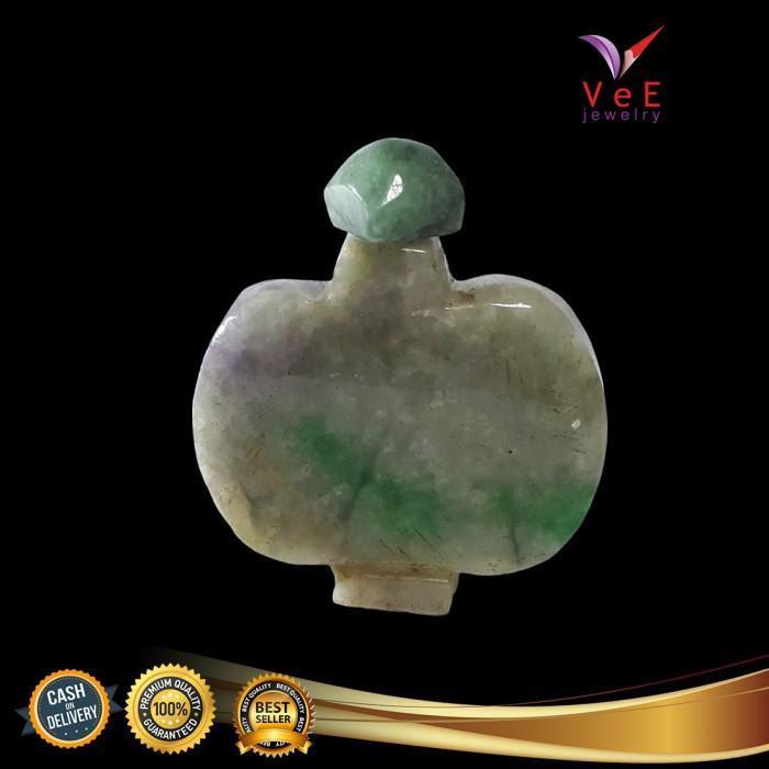 SIAPKIRIM Barang Antik Batu Giok Kuno Asli Cina Jade Snuff Bottle Hijau Abu -Vee READY STOCK