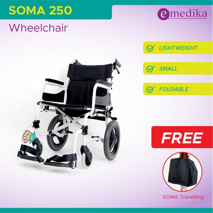 CARGO-Kursi Roda Traveling SOMA Aluminium 250 14" ( Wheelchair Roda Kecil )