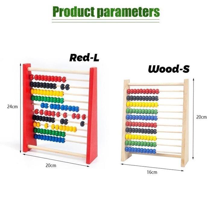 BABYLOLI- Papan Sempoa Kayu Mainan Anak/Sempoa Anak/Belajar Berhitung/Warna