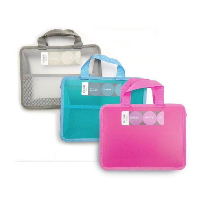 Map Plastik Resleting Zipper File A5 Daiichi POP Pink