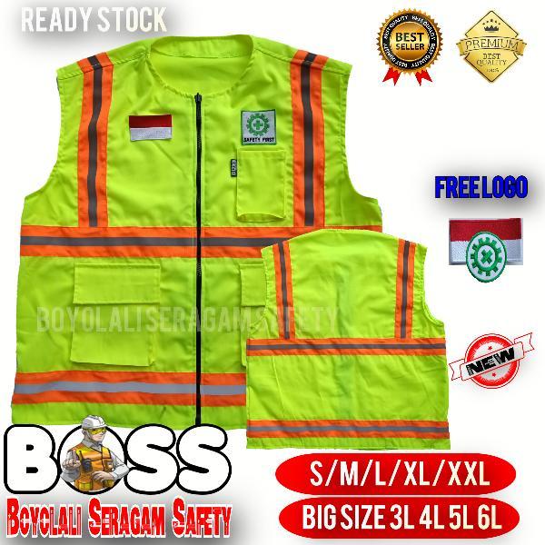TERLARIS ROMPI SAFETY VEST HIJAU STABILLO SIZE XXXL-ROMPI SAFETY SIZE BESAR READY STOCK