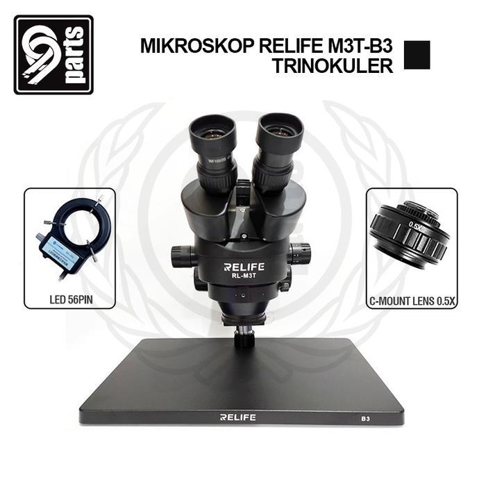 MIKROSKOP TRINOKULER RELIFE M3T-B3 PLUS LAMPU MIKROSKOP / MIKROSKOP RELIFE M3T-B3