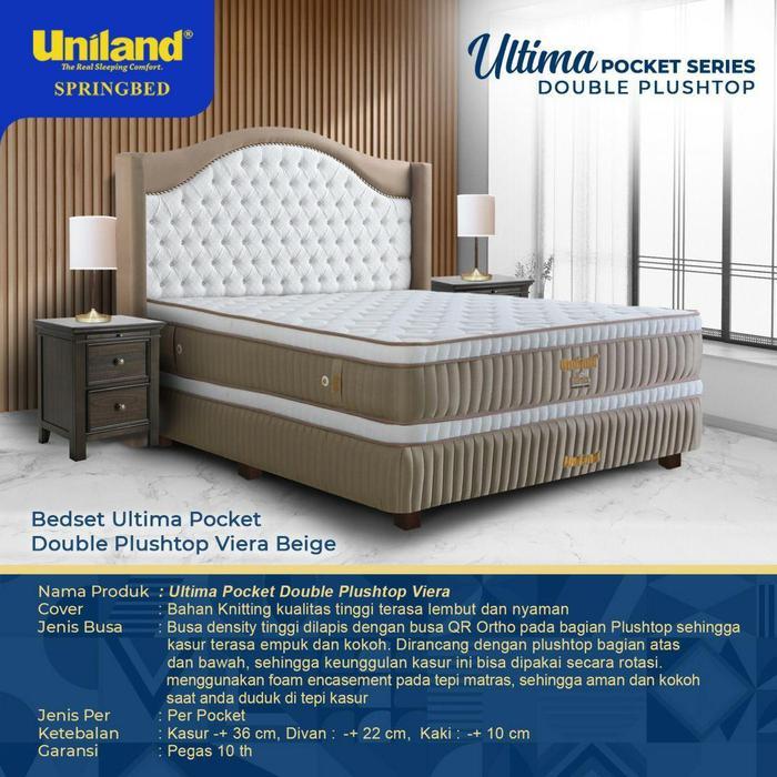 Spring Bed 160X200 Fullset Uniland Kasur Ultima Pocket Double Plushtop