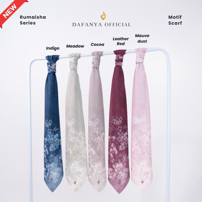 dowg- - Rumaisha Series Jilbab Motif Floral Kerudung Segi Empat Hijab Scarf Bahan Voal Laser