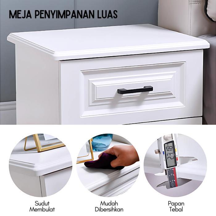 Nakas Laci Minimalis Nakas Meja Kamar Tidur Meja Nakas Aesthetic Lemari Penyimpanan 3 Tingkat