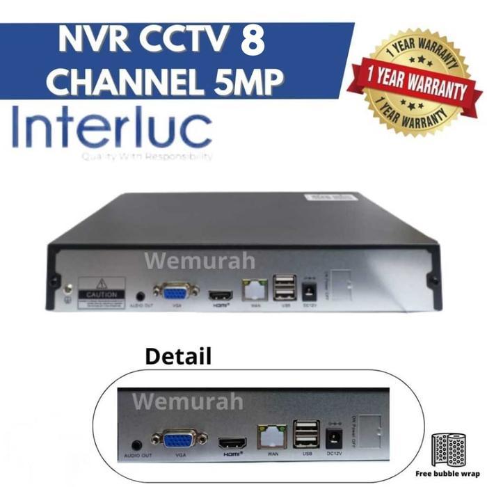Nvr Neo 8 Channel Interluc 5Mp - Nvr 8Ch Ip Cam - Nvr 8Port