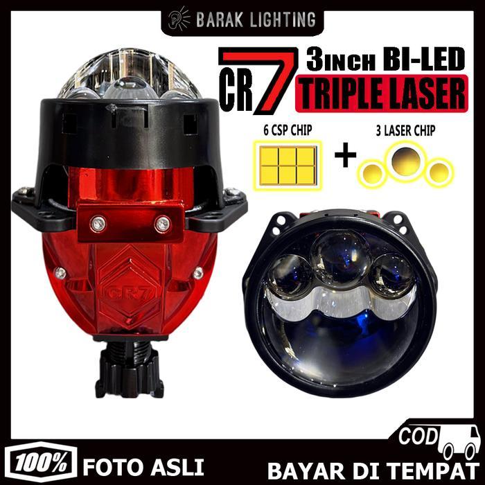Paling Laris Cr7 C70 Pro Biled Projector Triple Laser Premium Cr7 C70 Pro - Bi-Laser Biled Projector