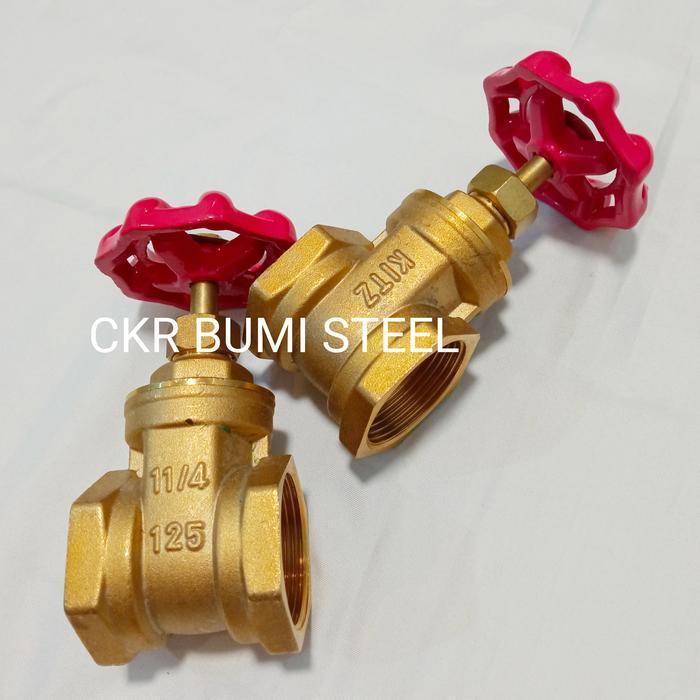 tukangbanget- Gate Valve 1 1/4" Inch / Stop Kran 1 1/4" Inch Kuningan