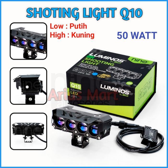 Lampu Tembak Luminos Laser Q10 4 Mata 3Warna 50 Watt