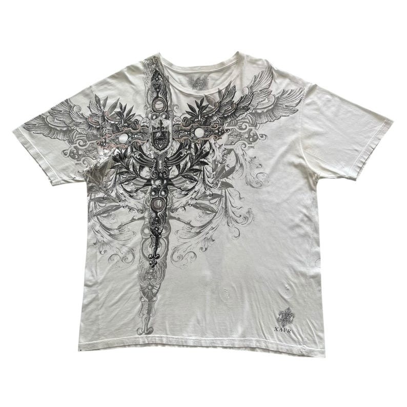 Xzavier Sword Wing Grunge Cyber Y2K Style T-Shirt