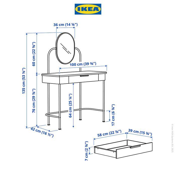 Ikea Grafjallet Meja Rias Antrasit 100X42Cm Furniture