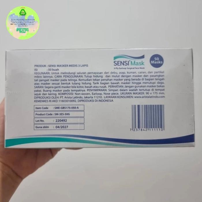 MASKER SENSI EARLOOP ISI 50 HIJAU GROSIR READY
