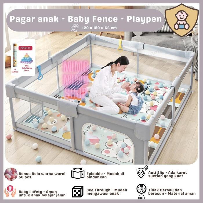 Pagar Bayi Anak / Kolam Tempat Bermain Mandi Bola - Playpen Pengaman