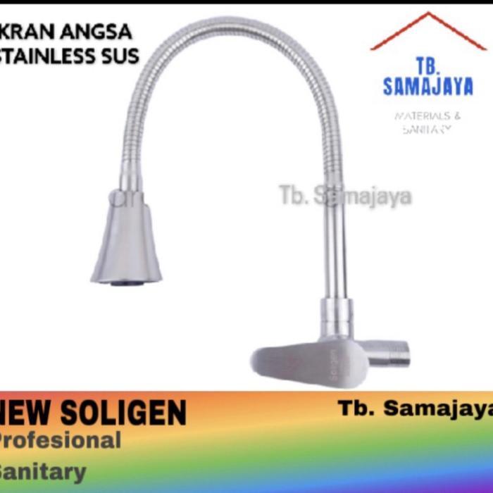 Kran Angsa Flexible Stainless Sus 304 New soligen . Kran angsa cuci piring stainless