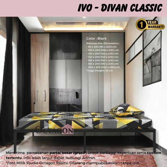 Ranjang Dipan Besi Tempat Tidur Minimalis Ivo