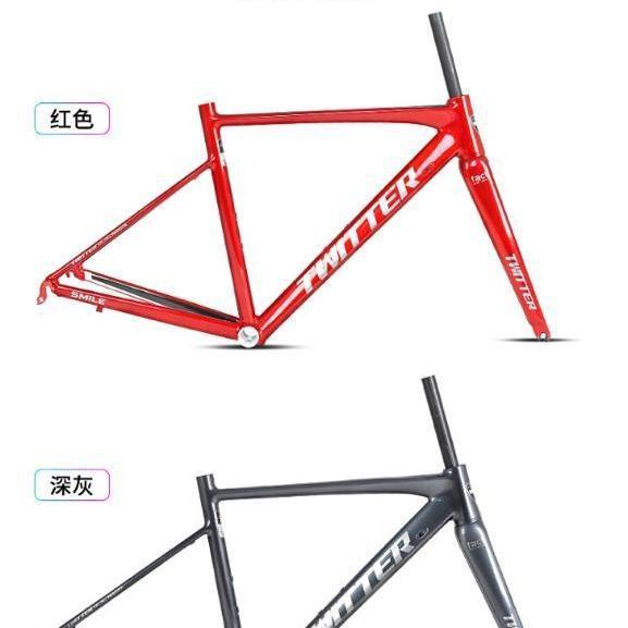 twiteer frame ruodbike(rangka sepeda balap) aloy7005+fork carbon