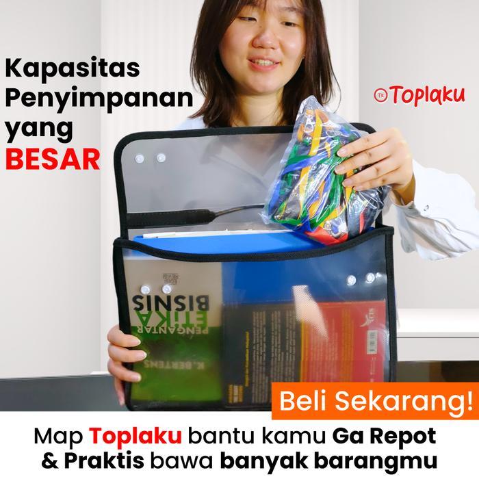 Toplaku Tas Les Dokumen Berkas Map Besar Anti Air Multifungsi Zipper File Plastik Folder Organizer