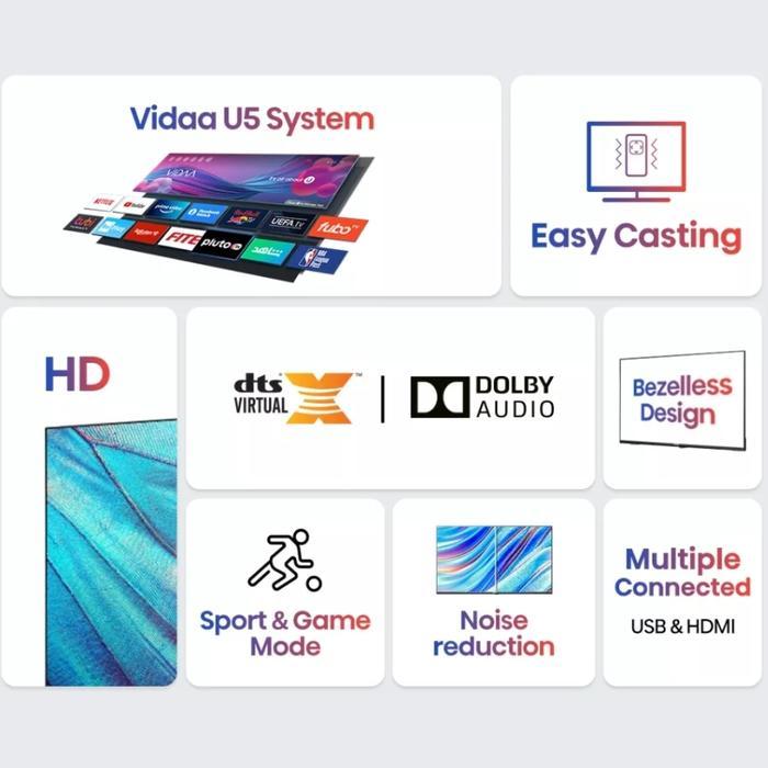 ux49gk- Hisense Smart Tv 32 40 43 Inch Bezelless 32E4H 40E4H 43E4H Digital Tv