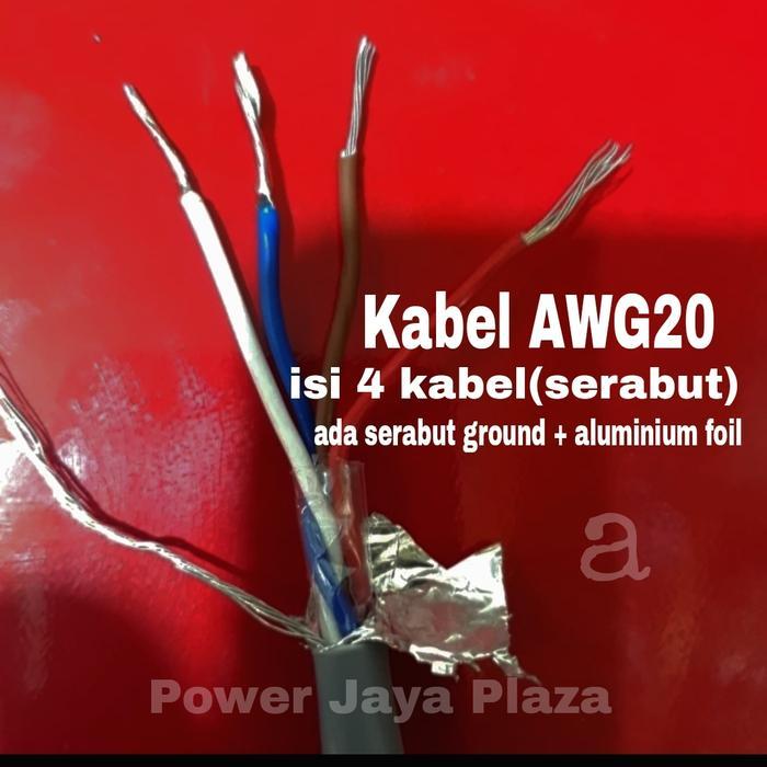 TRIKTRIK- Kabel Awg20 Isi 4 Kabel Tembaga Ada Serabut Ground Dan Aluminium Foil