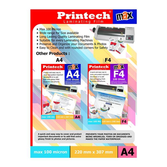 wl7og6- Printech Max Laminating Film Pouch / Plastik Laminating A4 - 06006