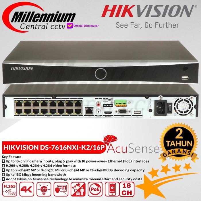 SIAPKIRIM NVR 16 CHANNEL HIKVISION DS-7616NXI-K2/16POE READY STOCK