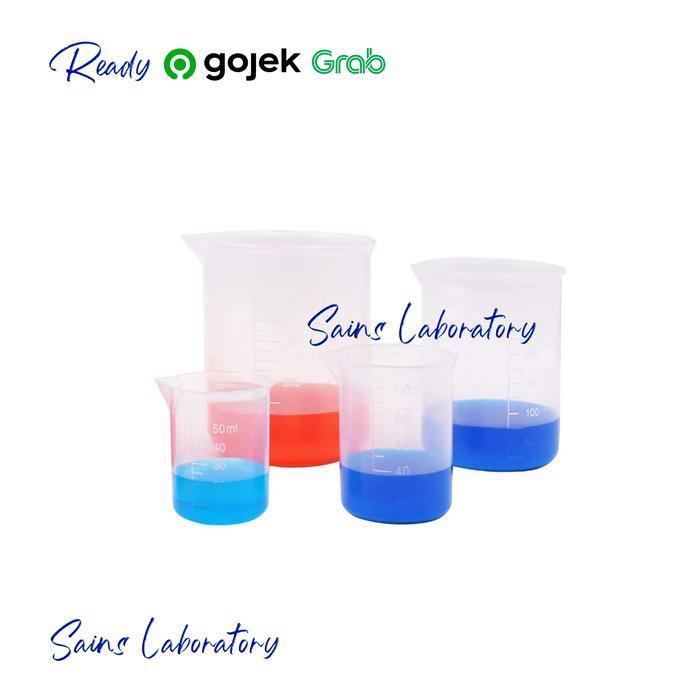 GELAS BEAKER PLASTIK 250 ML GELAS UKUR PLASTIK GELAS TAKAR PLASTIK MEASURING CUP PLASTIC 250 ML