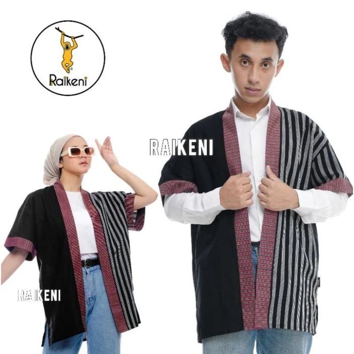 TERMURAH Kimono Hanabi Kimono Outer Batik Lurik Kimono Unisex Garis-Garis Outer Pria Cardigan Pria