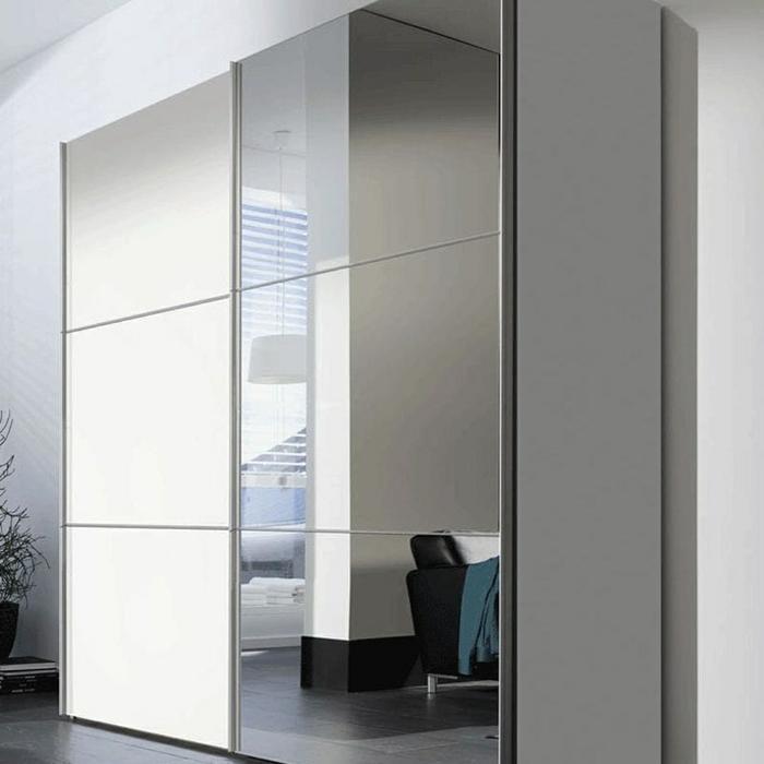 Lemari Pakaian Modern 2 Pintu Sliding Rel Gantung Hpl