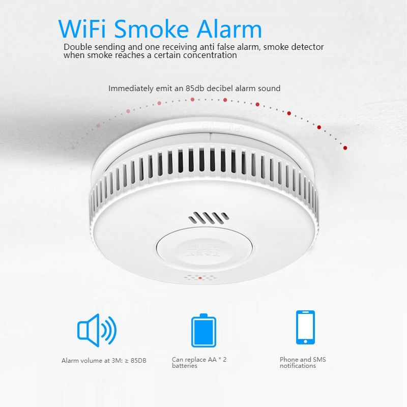 WIFI Smart Home Fire Fire Smoke Detector Wireless Smoke Alarm Detector