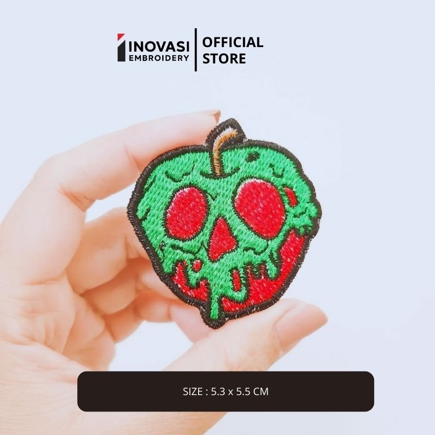 INVSI-88 POISON APPLE SNOW WHITE EMBROIDERY HALLOWEEN SKULL PATCH BORDIR LOGO KOMPUTER