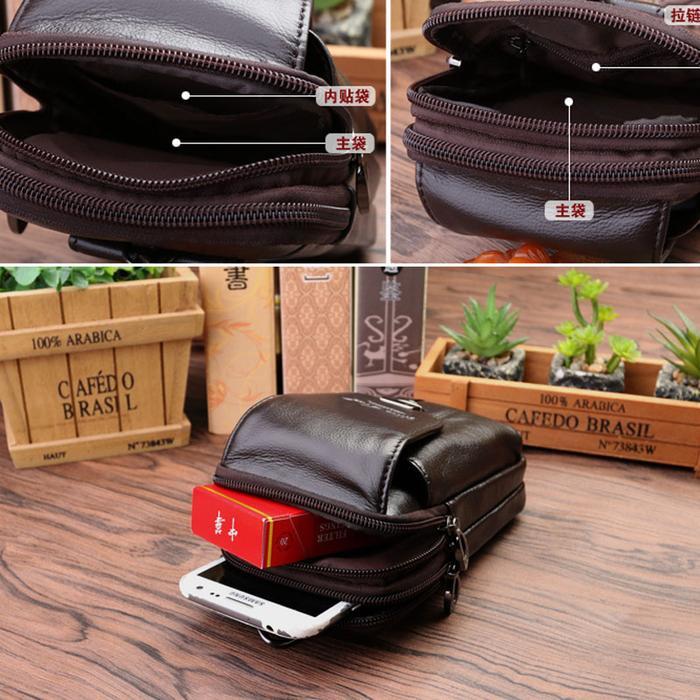 Jual dompet hp kulit asli sarung hp kulit pria tinggi 17cm 3hp pinggang ori