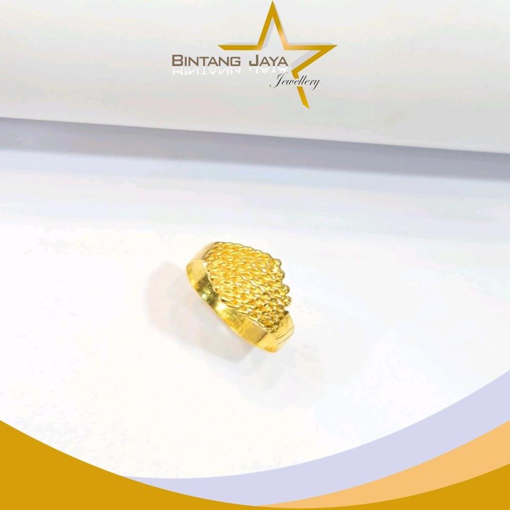 Cincin Emas Asli - LM99 Kipas No 19.5 - Kadar LM99 - Berat 2gr - Size 19.5 - Cocok untuk yang suka t