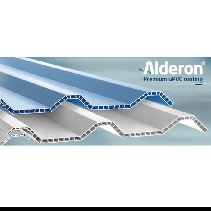 Atap Upvc Alderon R830 Panjang 6 Meter - Double Layer 10Mm Putih Biru Doff