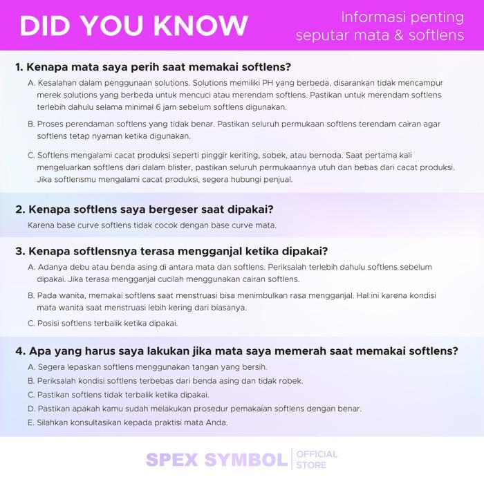 bz61- Spex Symbol Softlens Ice N.8 Color (Pink, Blue, Green) By Exoticon Softlens Baby Eyes