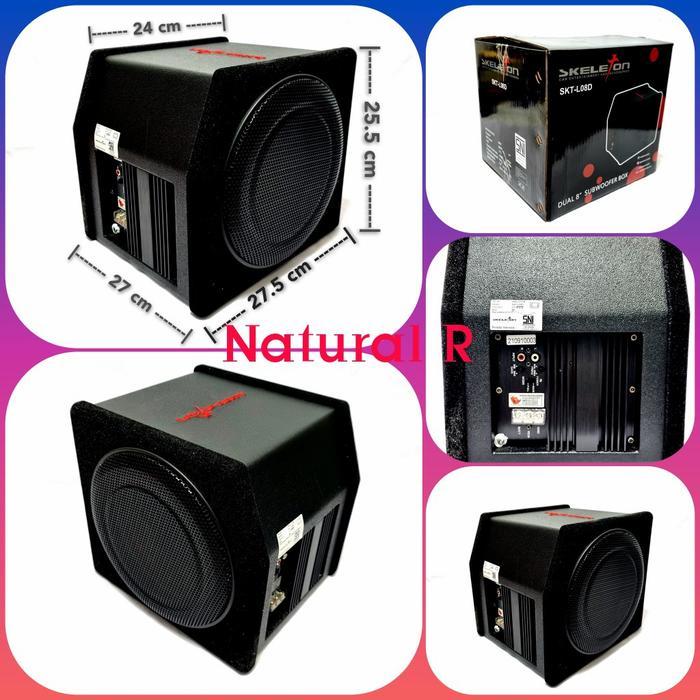 SUBWOFER BASSTUBE KOTAK AKTIF DUAL 8 INCH SKELETON SUB-L08D
