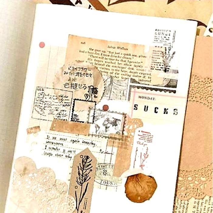 w69as- Mini Vintage Jurnal Kit Set 40Pcs