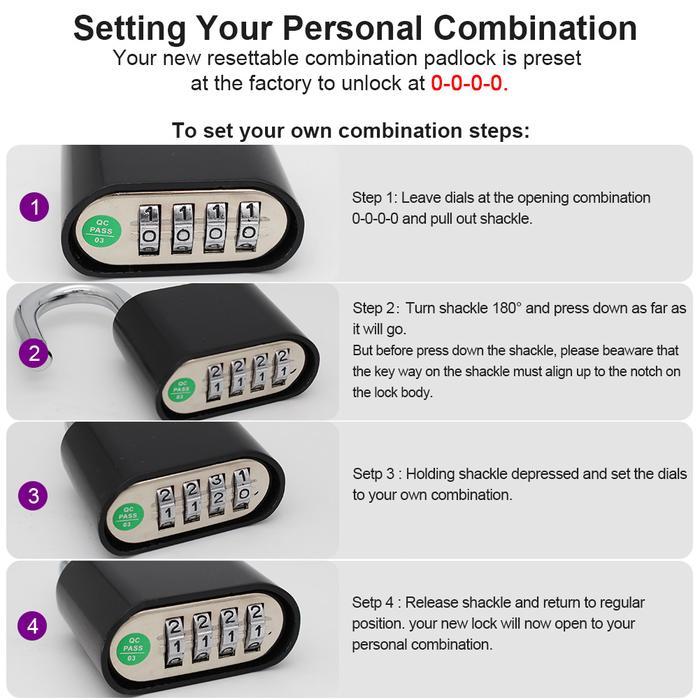 GEMBOK ANGKA 4 DIGIT GEMBOK PAGAR GEMBOK ANGKA 4 DIGIT BESAR KUNCI GEMBOK KODE ANGKA ANTI POTONG