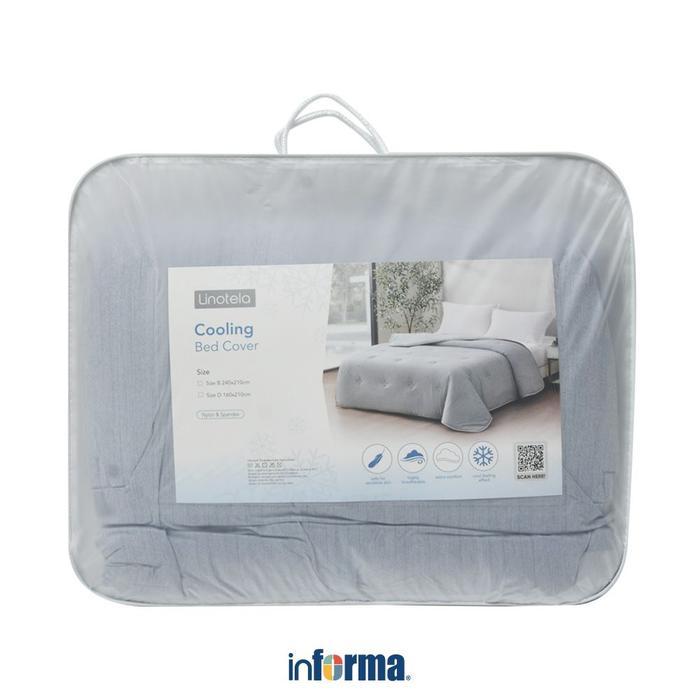 Informa Linotela 160X210 cm Bed Cover Cooling Nilon & Spandex - Abu-Abu Selimut Ranjang Pelapis