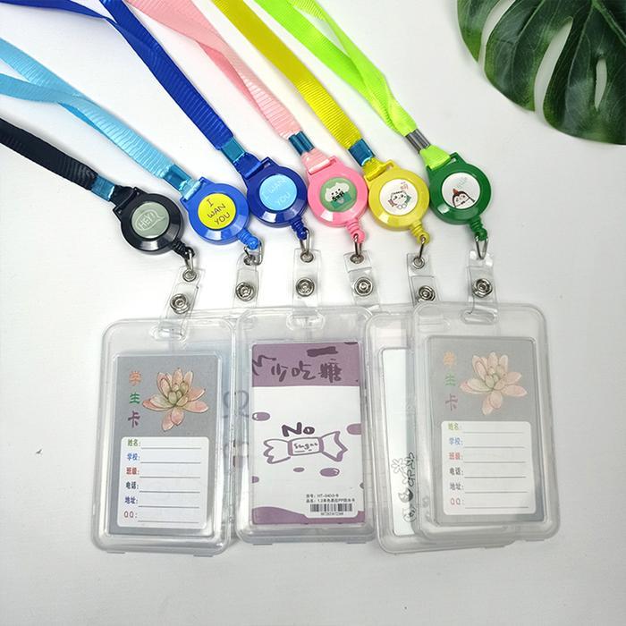 News Yarra Name Tag Id Card Holder Korea Plastik Kalung Tali Tempat Name Tag Kartu 2 Sisi Mx2545