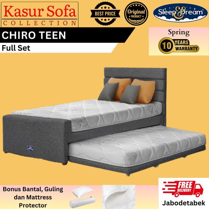 Full Set Sleep & Dream Iro Teen 3In1 Kasur/Matrass/Mattress/Springbed Anak Susun/Tingkat Sorong